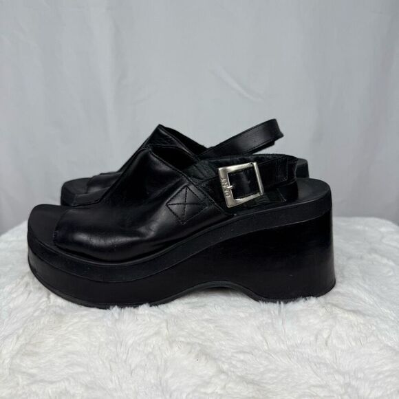 Rare Vintage DKNY Y2K Platform Sling Back Peep Toe Sandals - Women’s 7 - Picture 3 of 6